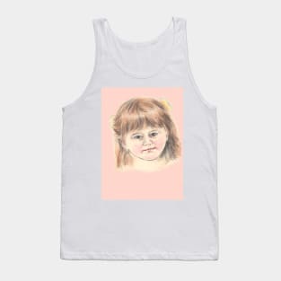 Lovely Little Girl - Colour Pencil Portrait Drawing Tank Top